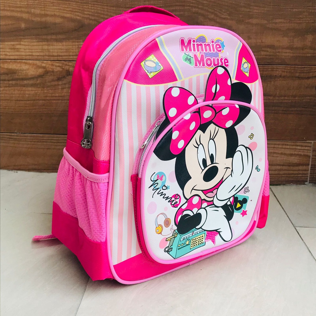 SHOWME TAS RANSEL ANAK SEKOLAH MINNI PAUD - PLAY GROUP - TK PEREMPUAN KARAKTER MINI MOUSE CUTE PINK BAHAN PREMIUM