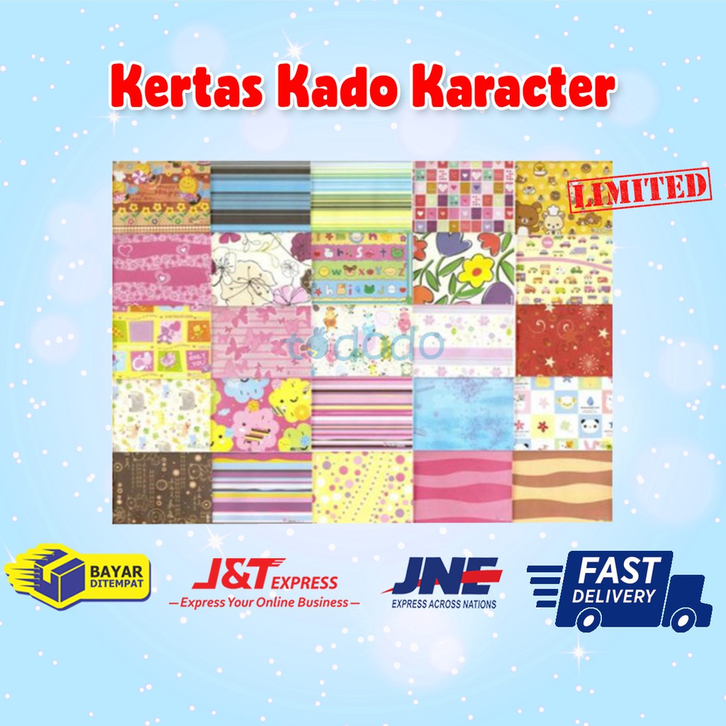 Kertas Pembungkus Kado Motif Karacter Size Kecil