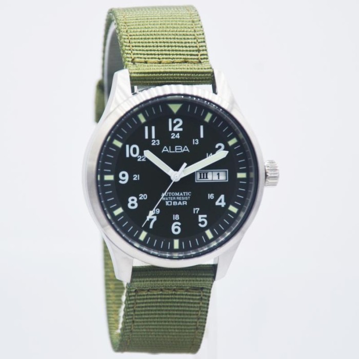 Jam Tangan Pria Alba AL4217X1 Automatic Kanvas Original Murah