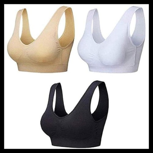 [COD] 3PCs Genie Bra Classic | Bra Jepang Berkualitas Lembut Halus Dan Nyaman Tanpa Kawat Original