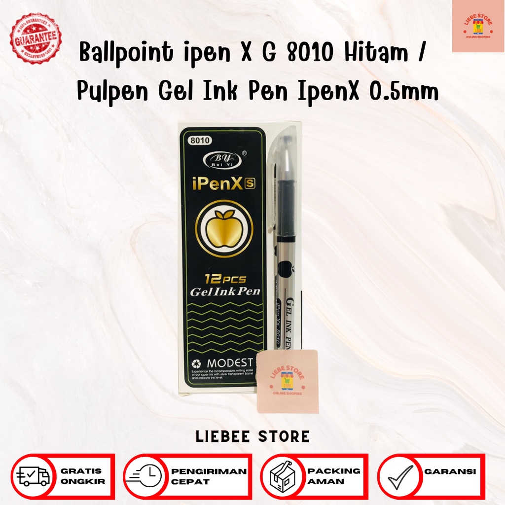 

Ballpoint ipen X G 8010 Hitam / Pulpen Gel Ink Pen IpenX 0.5mm