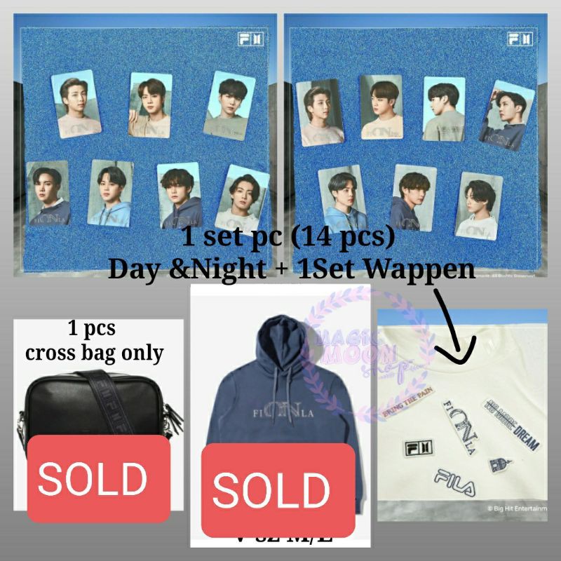 BTS FILA ON  SHARING CROSS BAG,1SET(14PC+WAPPEN)
