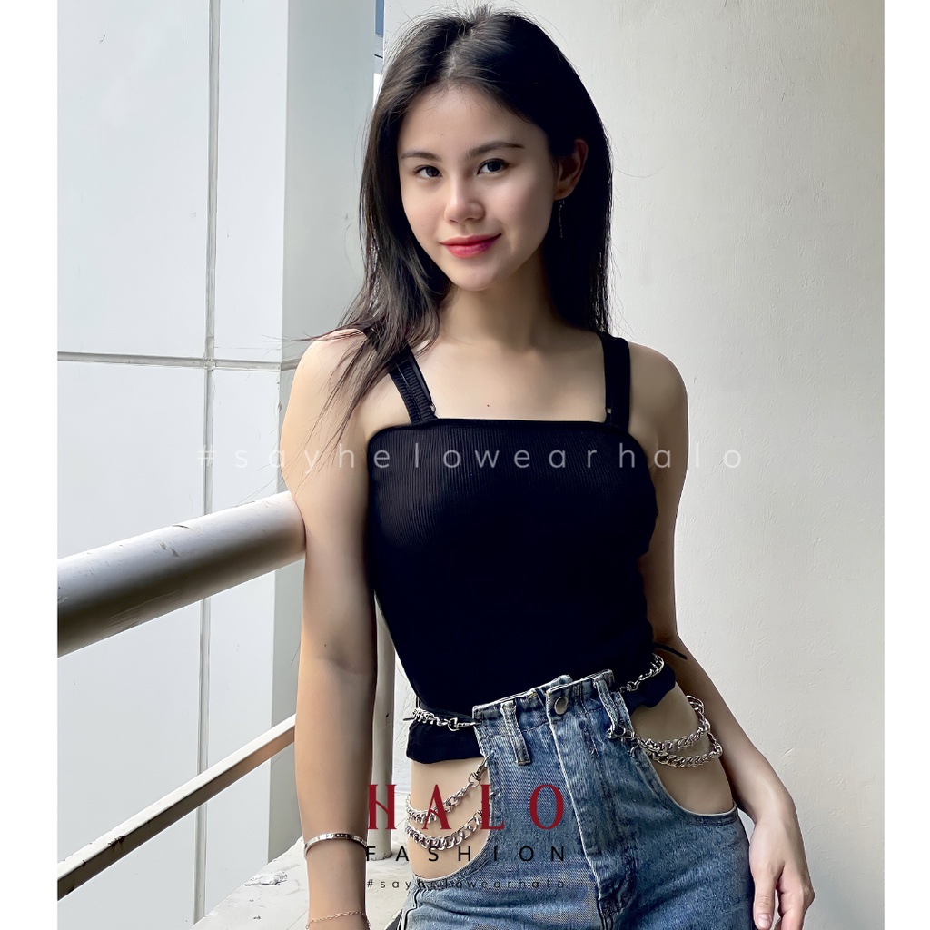 [HaloFashion] Ginella Sexy Crop Top Tank Top Basic Top Korean Fashion