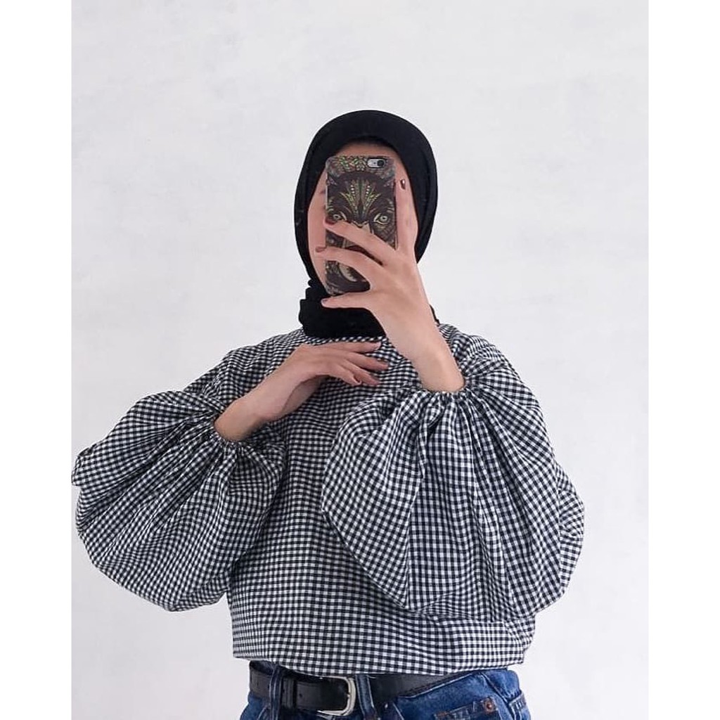 NIssa Top Blouse - Atasan Blouse Lengan Balon