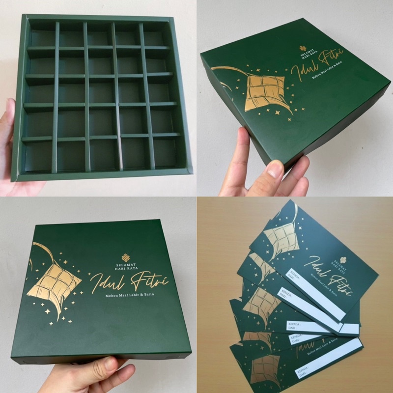 

Dus nastar idul fitri lebaran sekat 25 tema ketupat + Free Kartu Ucapan (HARGA UNTUK 5 PCS DUS)