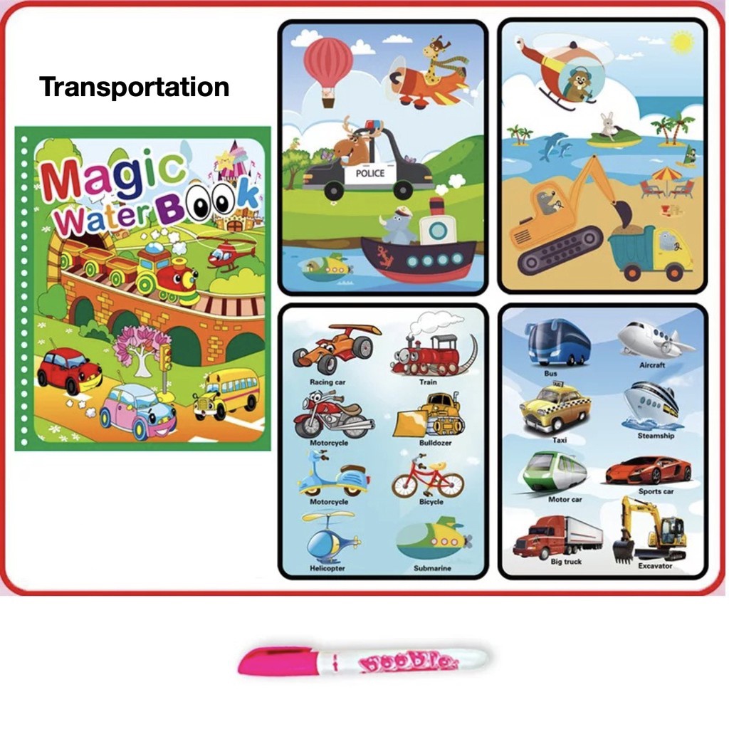 Mainan Edukasi Anak Magic Water Book - Buku Mewarnai Magic Water Book