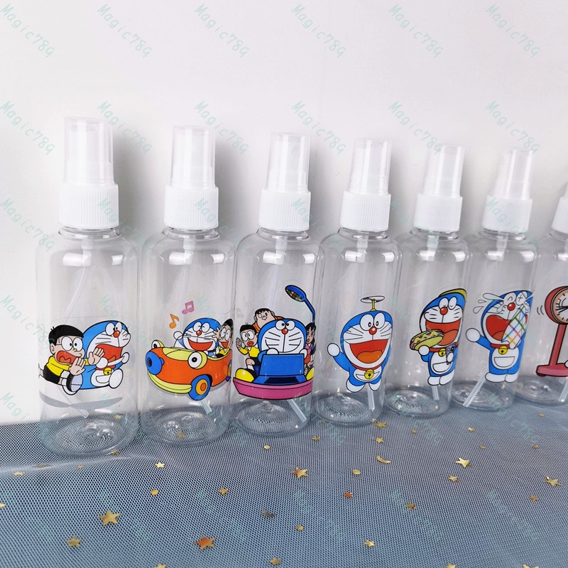 Magic789 Cute Doraemon Plastic Spray Bottle 100ML Travel Size Bottles Refillable Container for Cosmetic