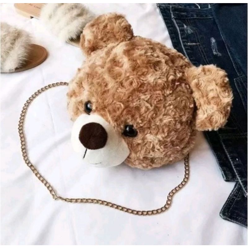 TAS SELEMPANG BERUANG TEDDY BEAR / TAS SELEMPANG TEDDY BEAR  BERUANG / TAS BONEKA / TAS SELEMPANG MINI