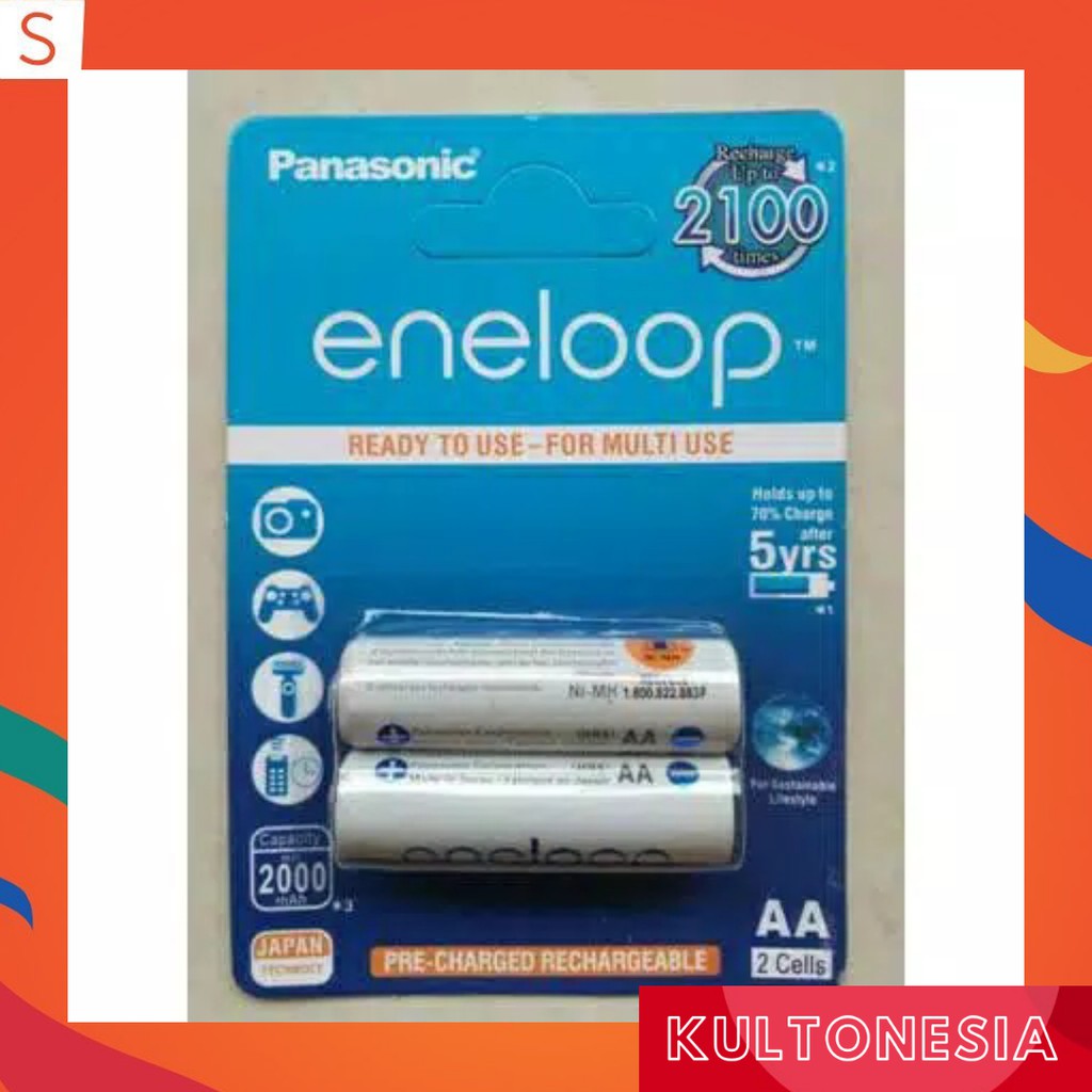 Baterai Isi Ulang Panasonic eneloop AA /A2 1900mAh isi 2Pcs