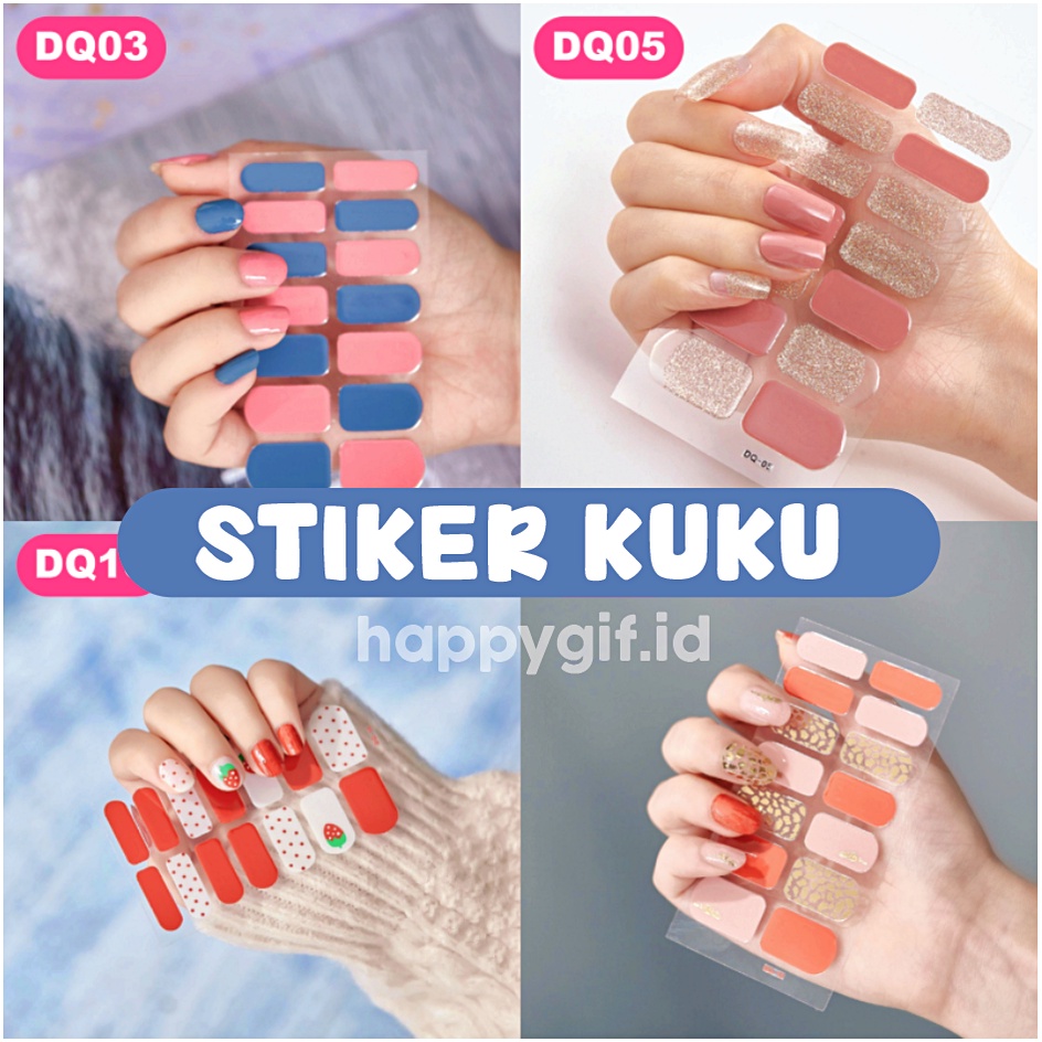 DQ Series Premium Nail Art Sticker 14 Pcs Stiker Kuku KU030