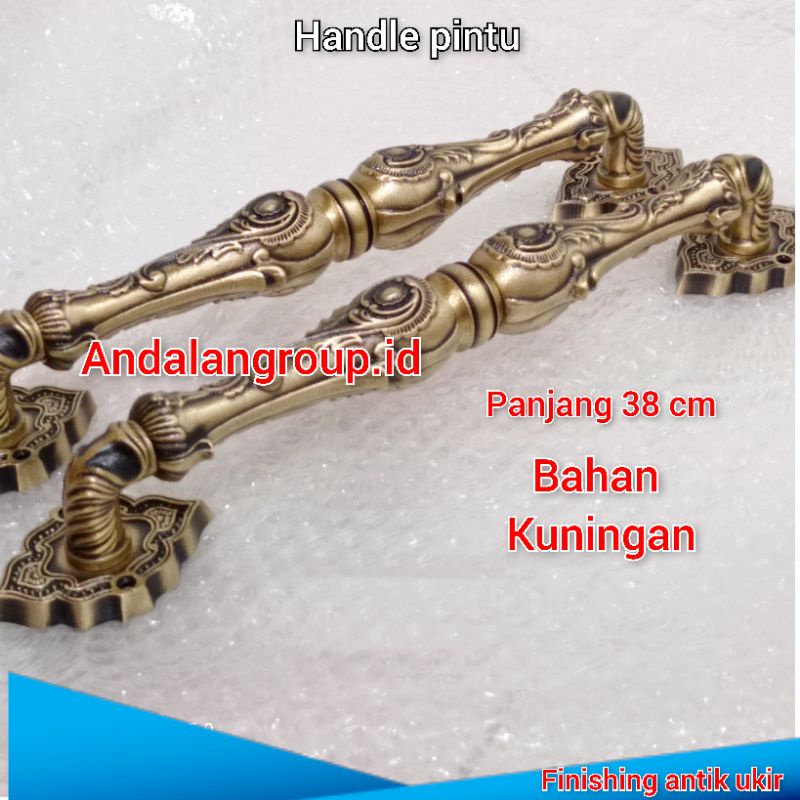 handle pintu rumah antik kuningan / handle tarikan pintu kupu tarung