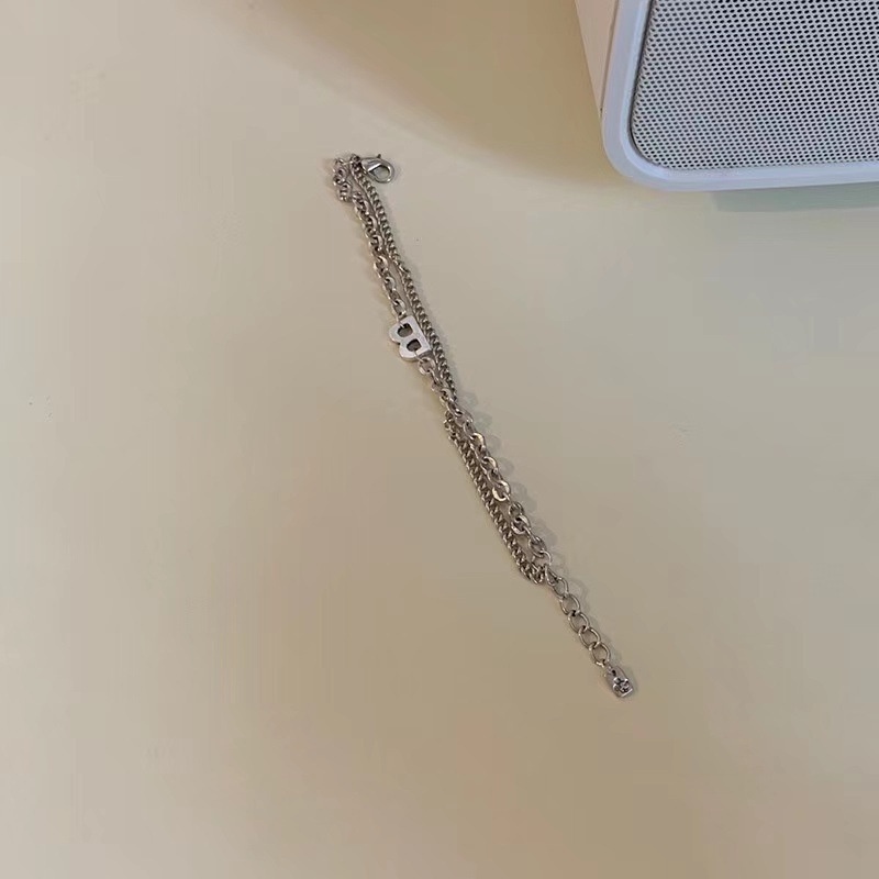 Unisex Fashion Trend Letter B Titanium Steel Bracelet Simple and Indifferent Style Hand Tide Couple Fashion Bracelet