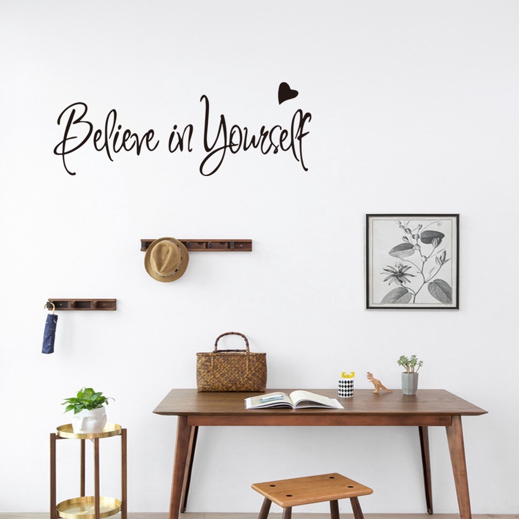 MARKAS - STC002 Sticker Dinding Quote Motivasi Believe In Yourself