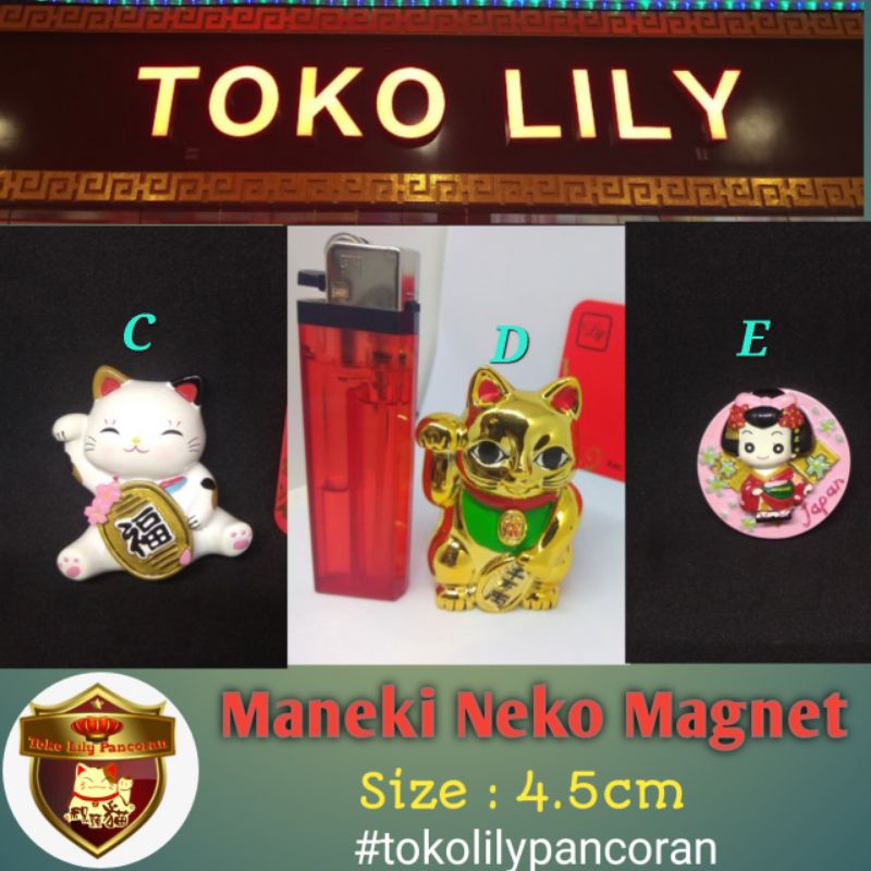 Maneki neko Magnet Mini  / Manekoneki Magnet / Manekineko Magnet Kulkas / Kucing Hoki Magnet