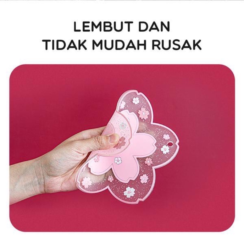 SAMONO STM20 Tatakan Alas Panci Pink Tahan Panas Silikon Tahan Air Anti Slip Premium Tahan Panas Design 3D