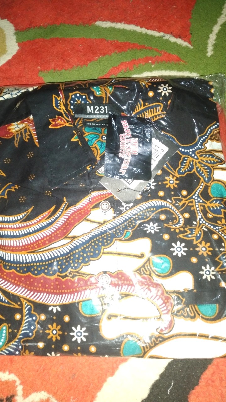 M231 Kemeja Pria Batik Panjang Hijau 1509b