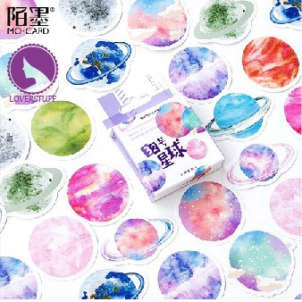 

STICKER DECO DESAIN PLANET GALAXY LUCU-STICKER SCRAPBOOK DIARY JOURNAL BUJO LOVERSTUFF