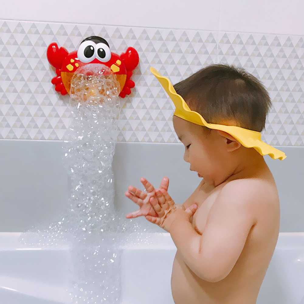 Dispenses Mandi Bayi Balita Boneka gelembung sabun otomatis dengan musik Bubble Crab Pembuat Gelembung Sabun Balon Otomatis dengan Musik Mainan anak sabun mandi Bubble Machine Music Bathtub Soap Machine Automatic Bubble Maker Baby Bathroom Funny Toy