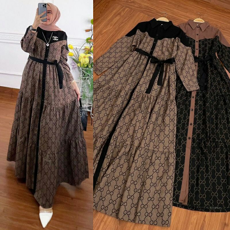 gamis midi rayon premium grade A I midi dress rayon gamis kekinian viral terbaru