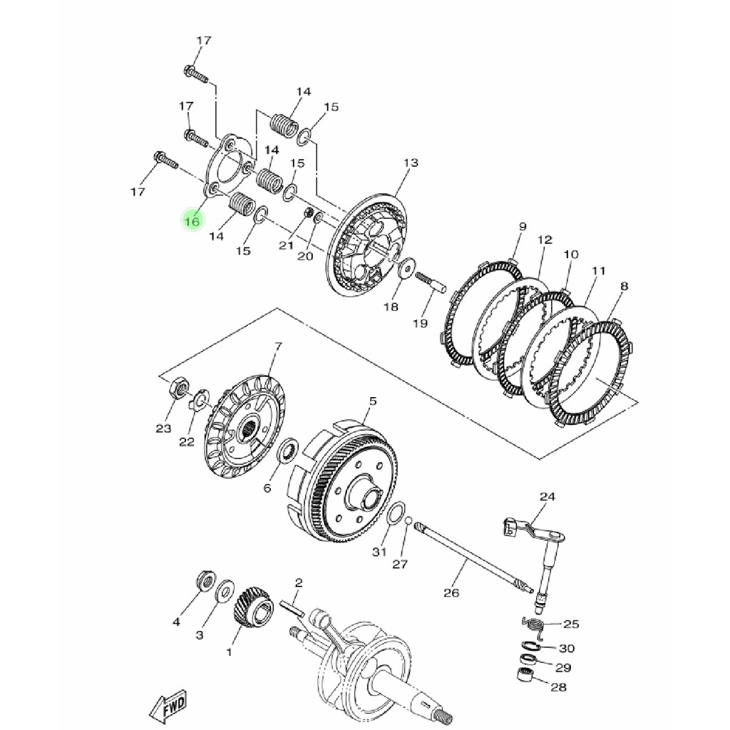 BESI PLAT LUBANG 3 TAHANAN PER KOPLING NEW R15 R155 VVA V3 MT15 XSR VIXION R 155 ORIGINAL YGP BK6-E6352-00