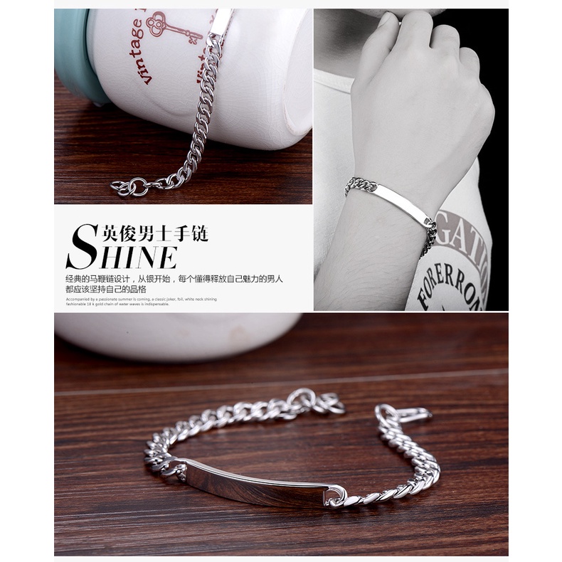 Gelang Bahan Stainless Steel Warna Silver Untuk Pria Dan Wanita