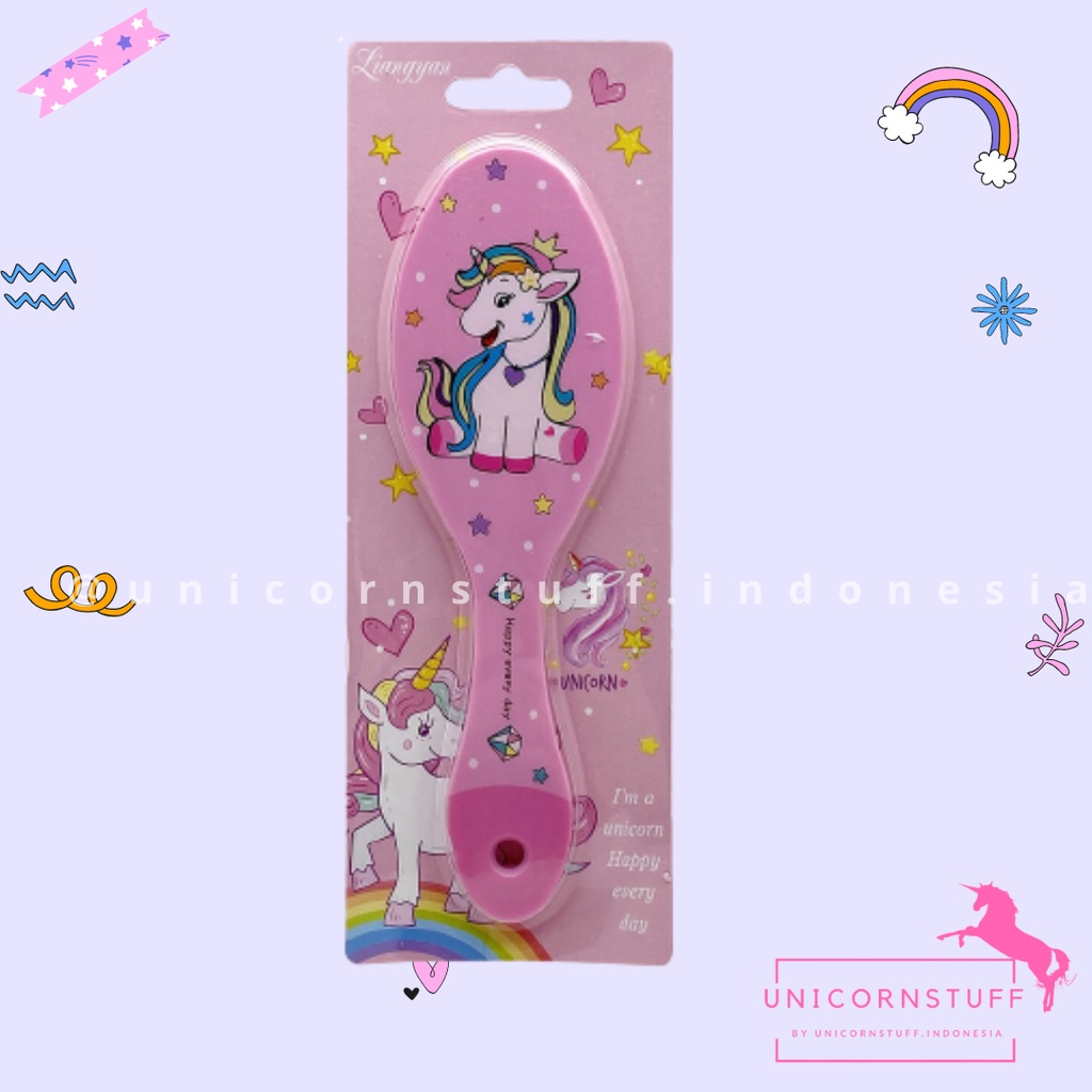 Sisir Rambut Unicorn Anak Cewek Karakter Kado Murah Premium Comb Cewek Halus Hair Ulang Tahun Birthday