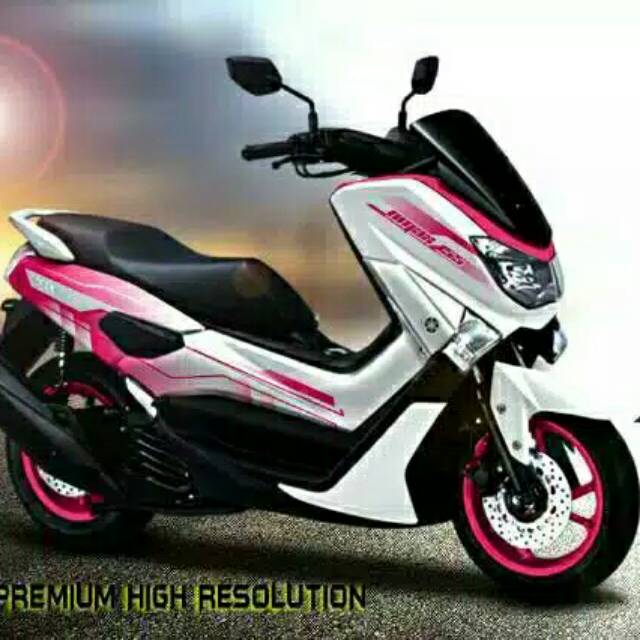 Decal nmax fullbody putih list pink 007