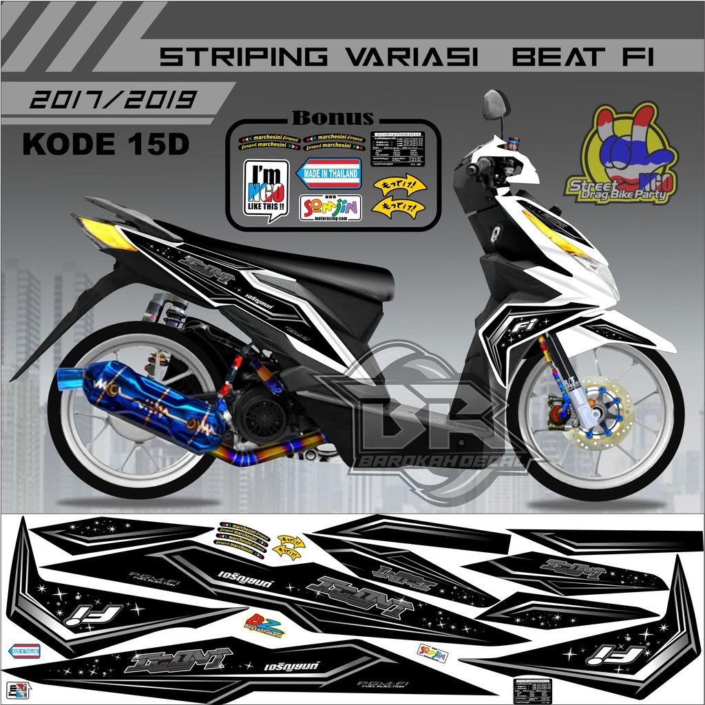 Striping Beat 2017-2019 Stiker Lis Motor Beat kode 15