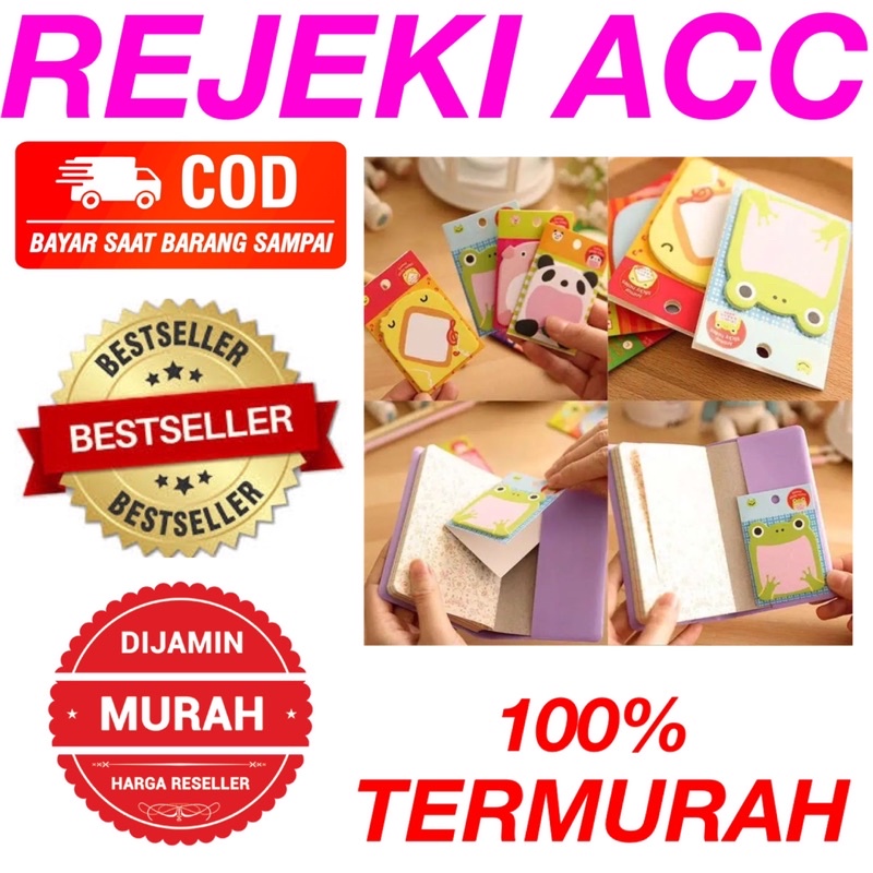 

Sticky Notes Motif HewanTempelan Kertas Catatan Memo Note Karakter Animal Mini Book Karakter Binatang Lucu