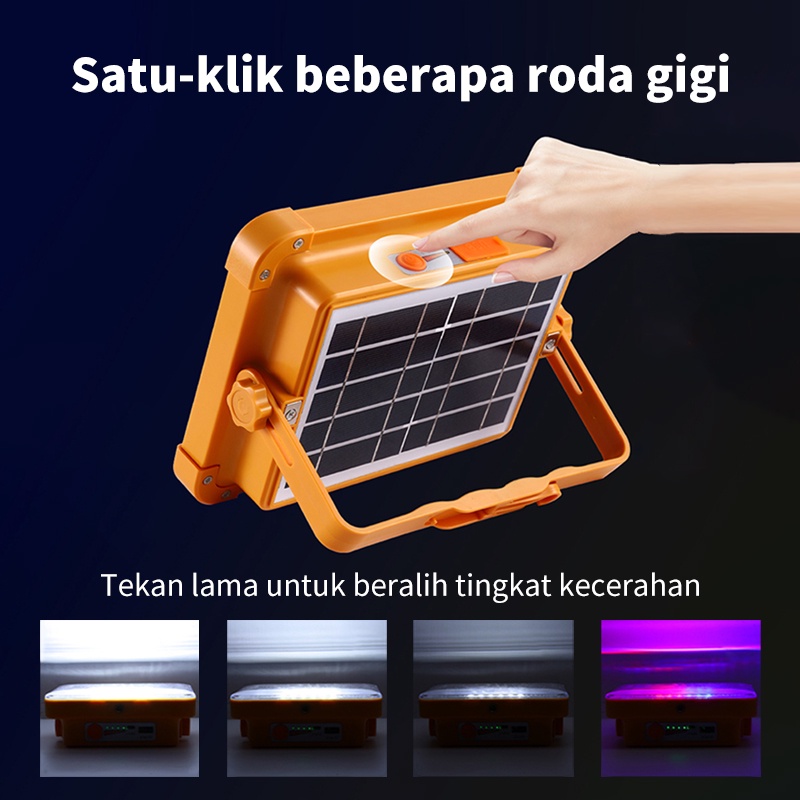 100% Asli Upgrade 300W Lampu LED Solar Emergency/Power Sel Surya/Lampu Panel/Professional Solar Emergency Light/Lamp Stand