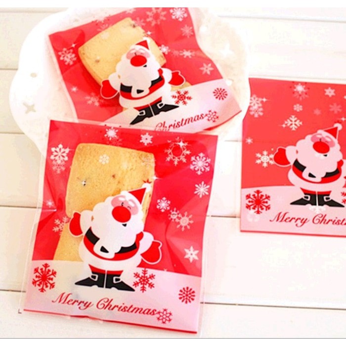 

PACKING PLASTIK BUNGKUS KUE HARGA PER 10 PC santa natal / grosir