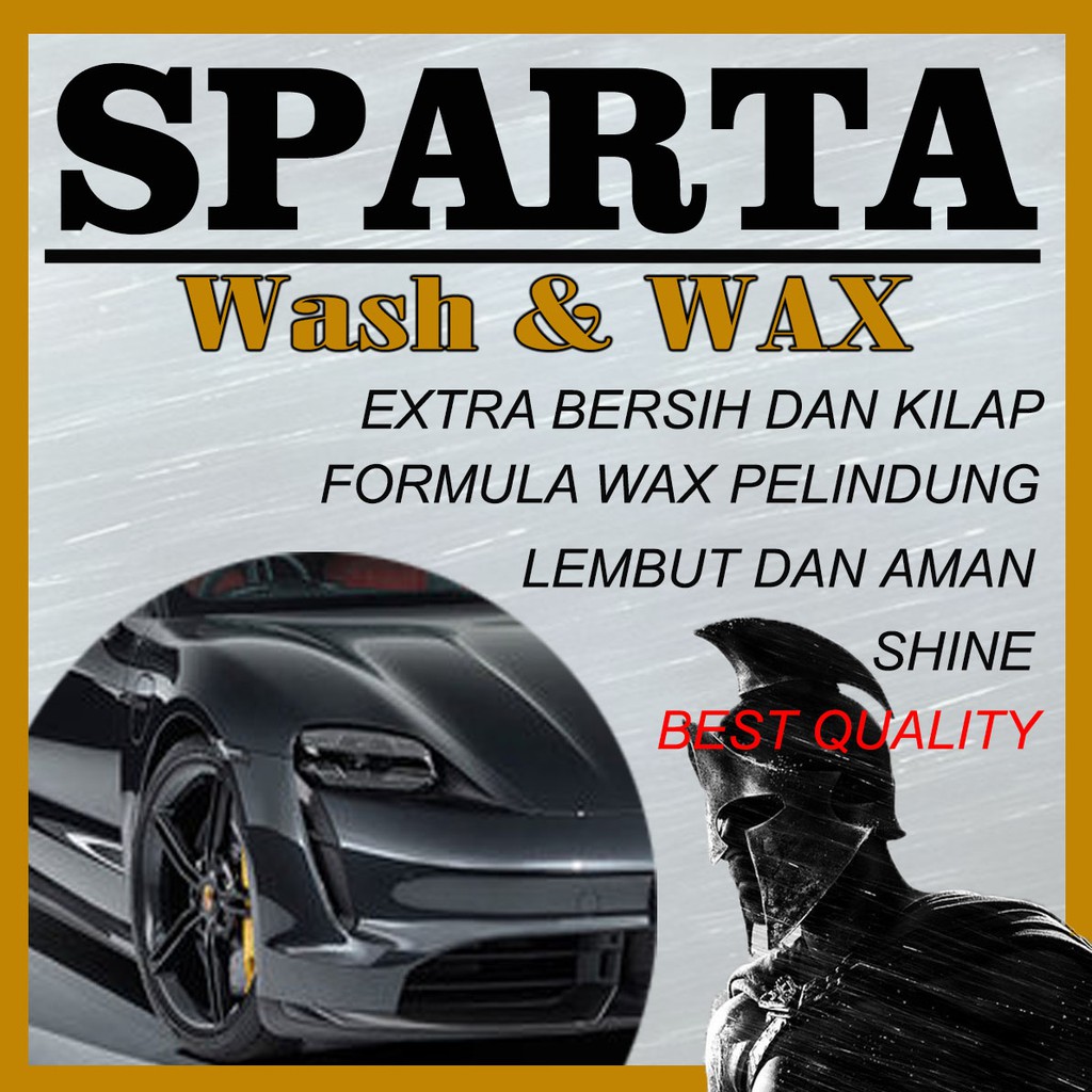 SPARTA Sampo Mobil Motor WASH &amp; WAX PREMIUM + Formula Wax Pelindung Bodi Mobil efek Daun Talas