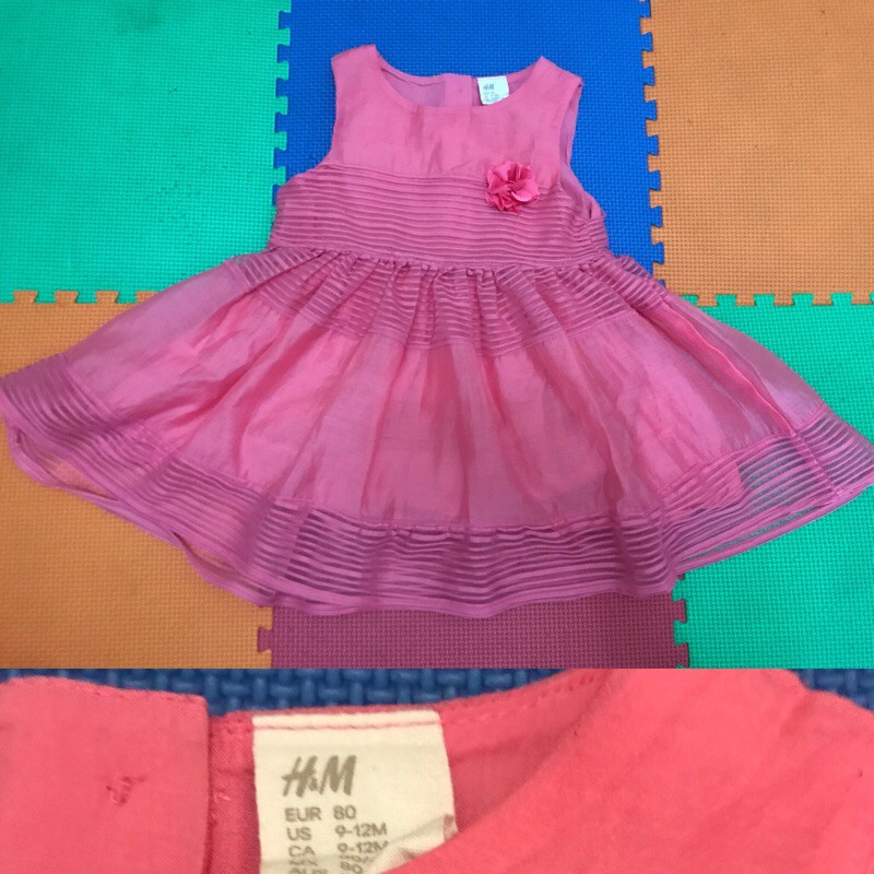 dress bayi pesta H&M pink