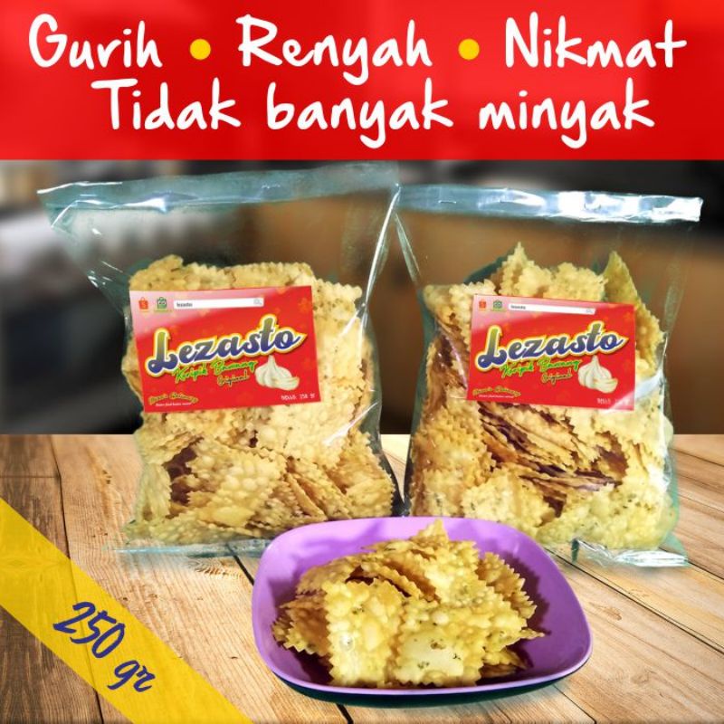 

Keripik Bawang 250gr Keripik Pangsit Lezasto