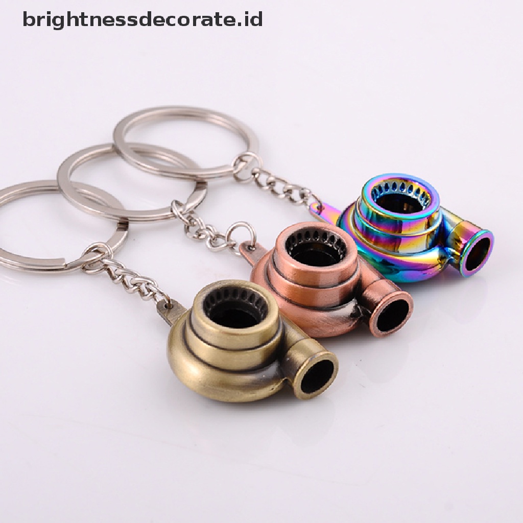 [birth] Mini Turbo Turbocharger Keychain Spinning Turbine Key Chain Ring Keyring [ID]