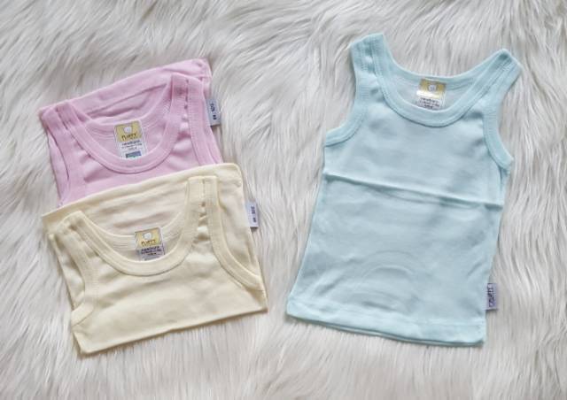 Singlet Dalam Anak 1-3T Putih Warna FLUFFY