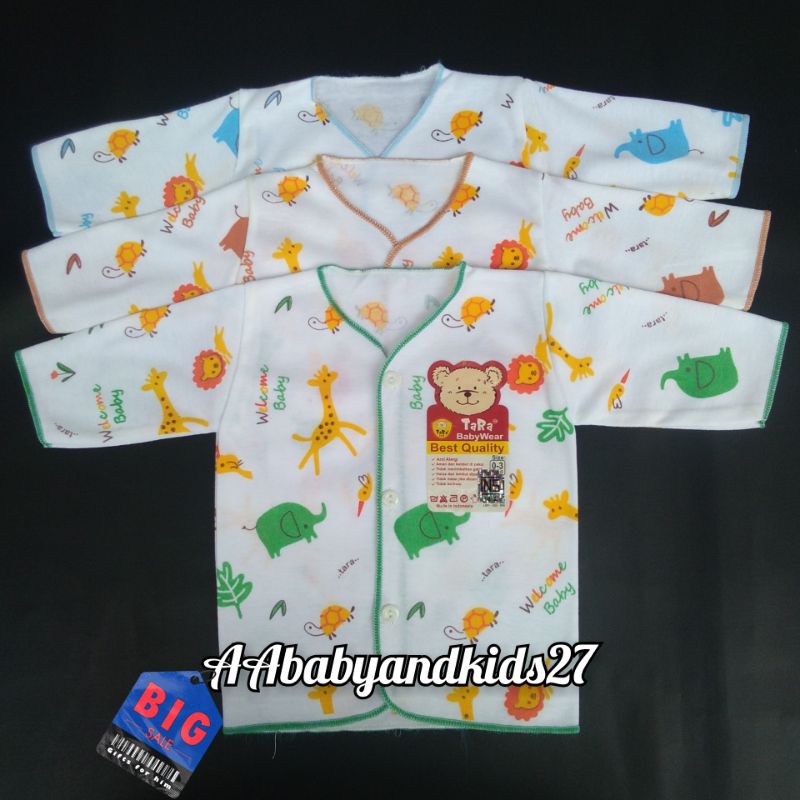 3Pc Baju Bayi Tara Necci Putih Lengan Panjang Newborn-Baju Bayi Tara Newborn Lengan Panjang Putih