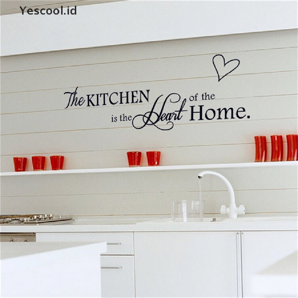 Stiker Dinding Decal Desain Quote Kitchen Is the Heart of Home Dapat Dicopot