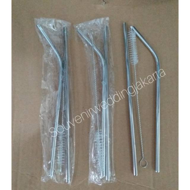 Souvenir sedotan stainless grosir 100 set