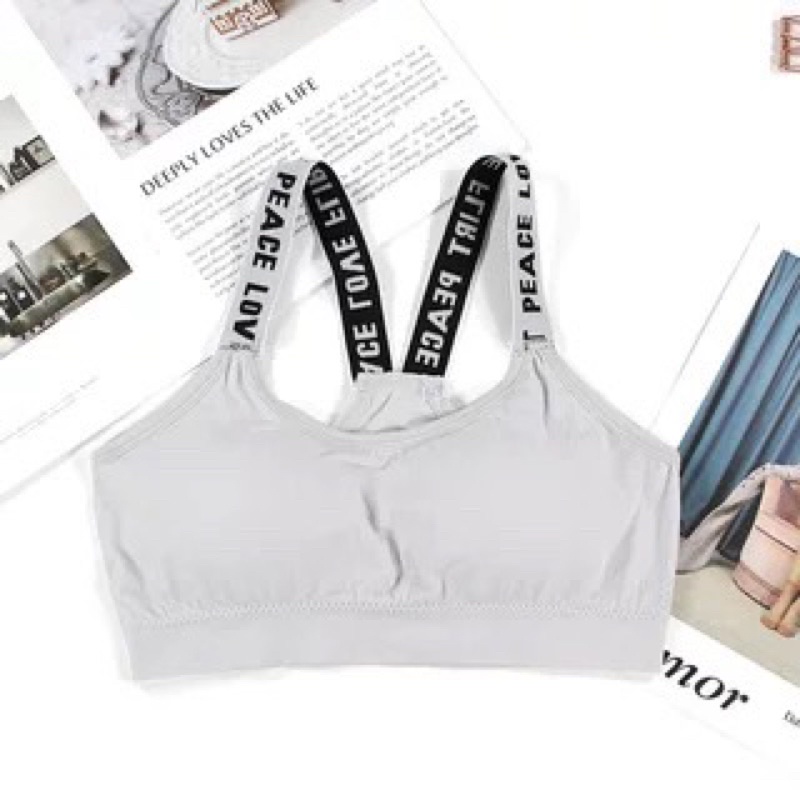 Sport Bra Push Up Gym Fitness Senam Zumba Jogging Yoga Pakaian Dalam Olahraga Wanita High Quality-bra-9 Grey