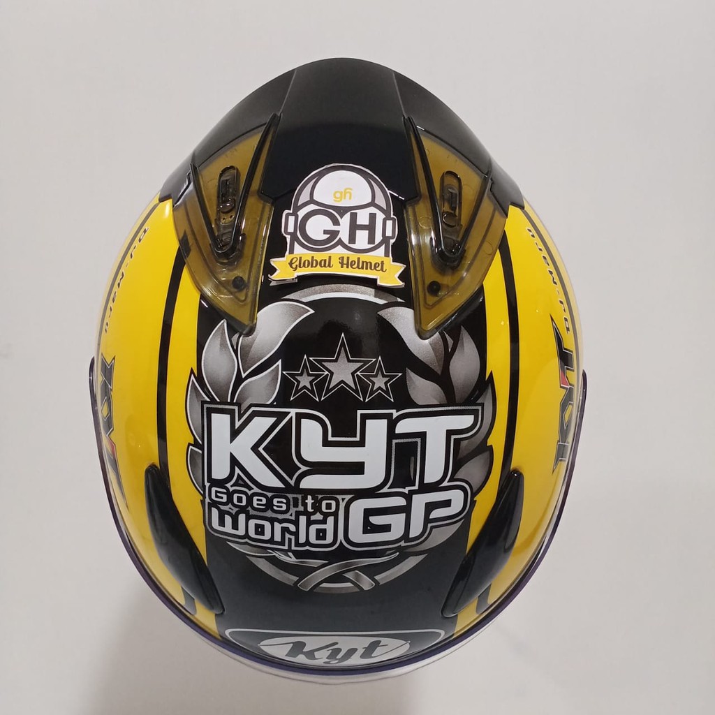 HELM HALF FACE KYT DJ MARU KYT DJMARU MOTIF #11 YELLOW GUNMETAL