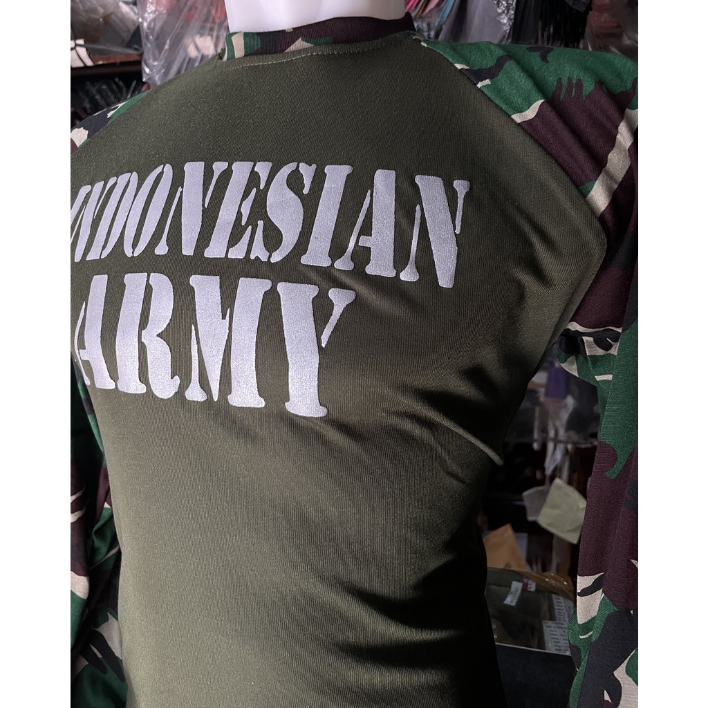 Kaos Raglan Malvinas Indonesian Army Panjang - Kaos Raglan Loreng Malvinas - Kaos Kostrad AD