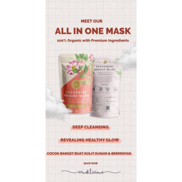 Masker Cleansing Bright Crushlicious | FREE BRUSH | RESELLER RESMI