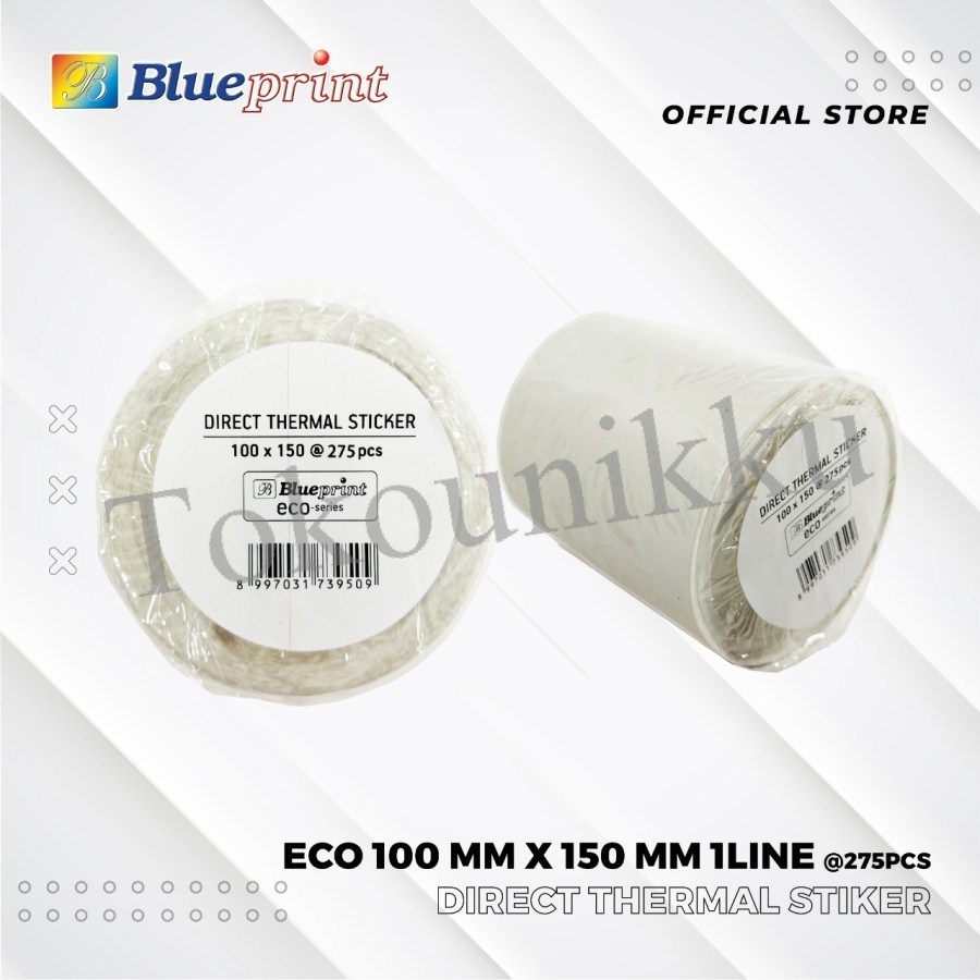 

BLUEPRINT ECO DIRECT THERMAL STICKER LABEL ONLINE 100 X 150MM 275pcs