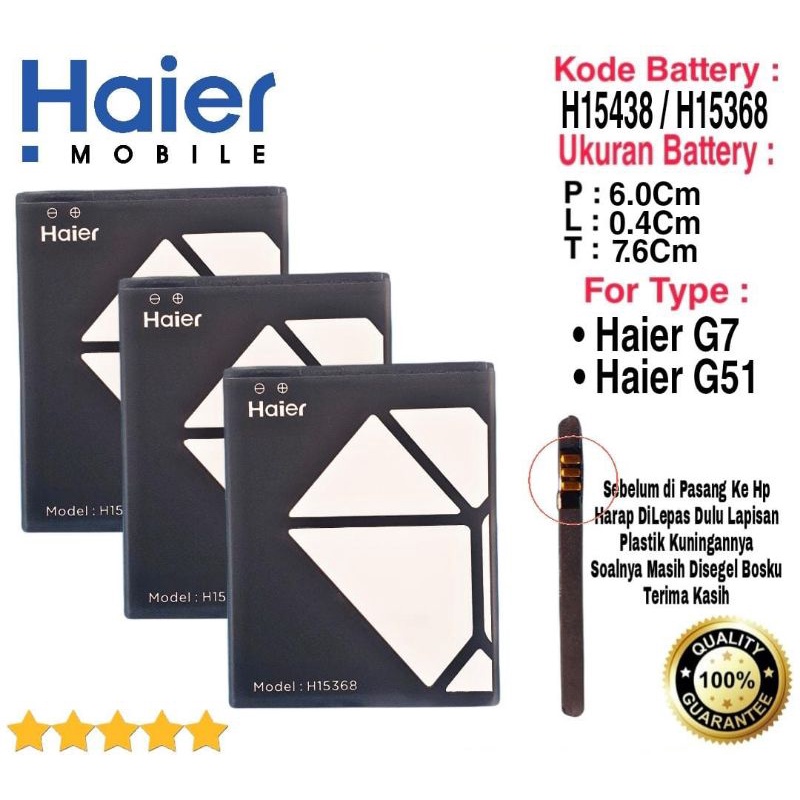 Baterai Original Haier G7 HM-G552-FL HM-G522-FL H15368 H15438