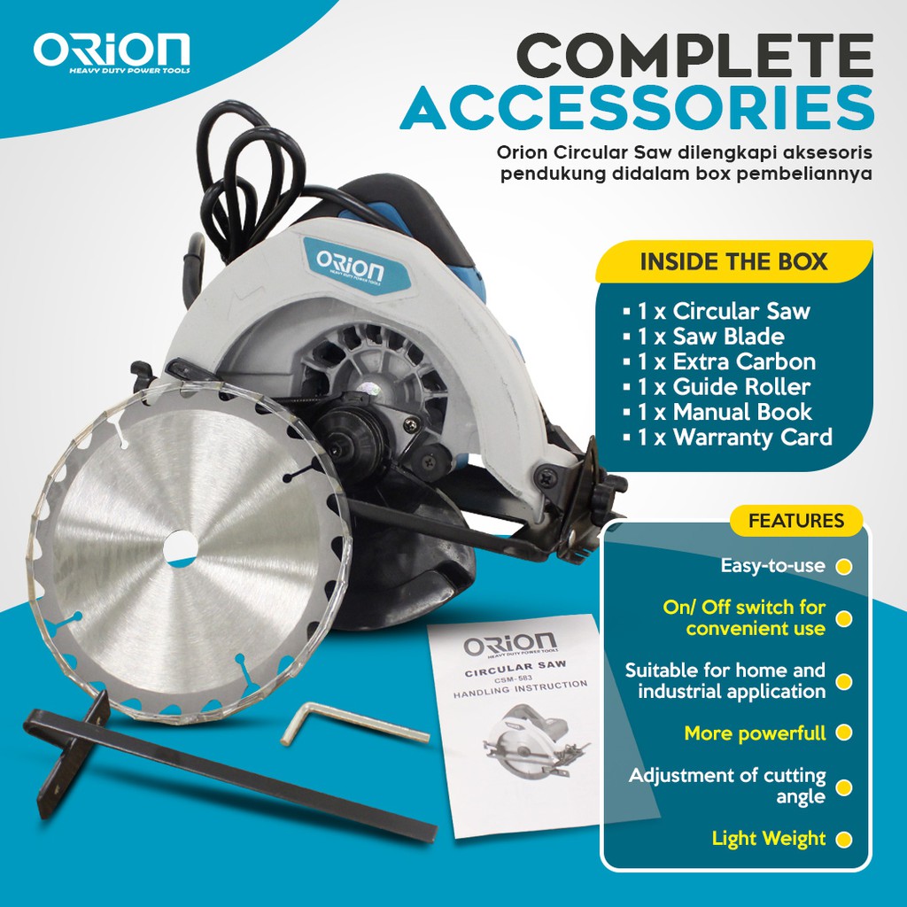 Circular Saw / Mesin Potong Kayu Orion CSM583 Diameter Blade 7 Inch