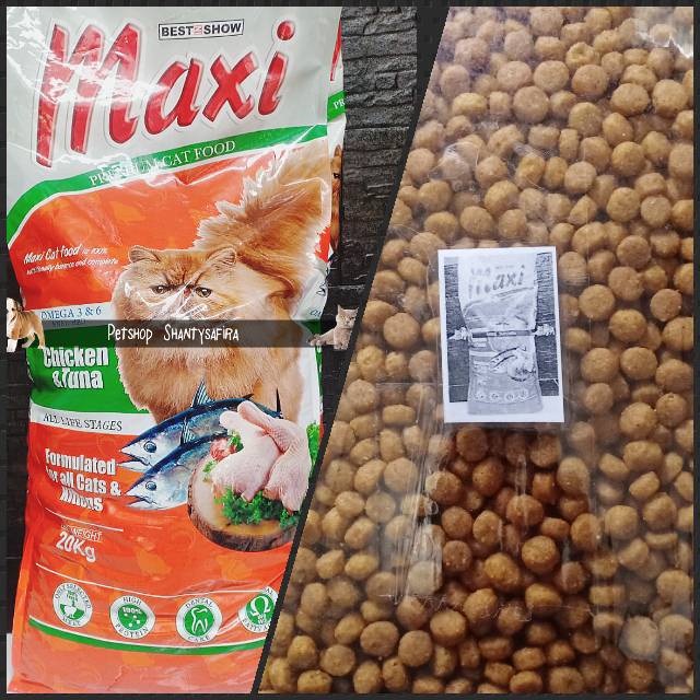 MAKANAN KUCING MAXI CHICKEN &amp; TUNA 1KG