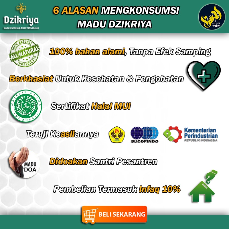 

RB22 Dzikriya Madu Herbal Super Manis/Hitam Pahit 500g - Honey Murni Asli 100%
