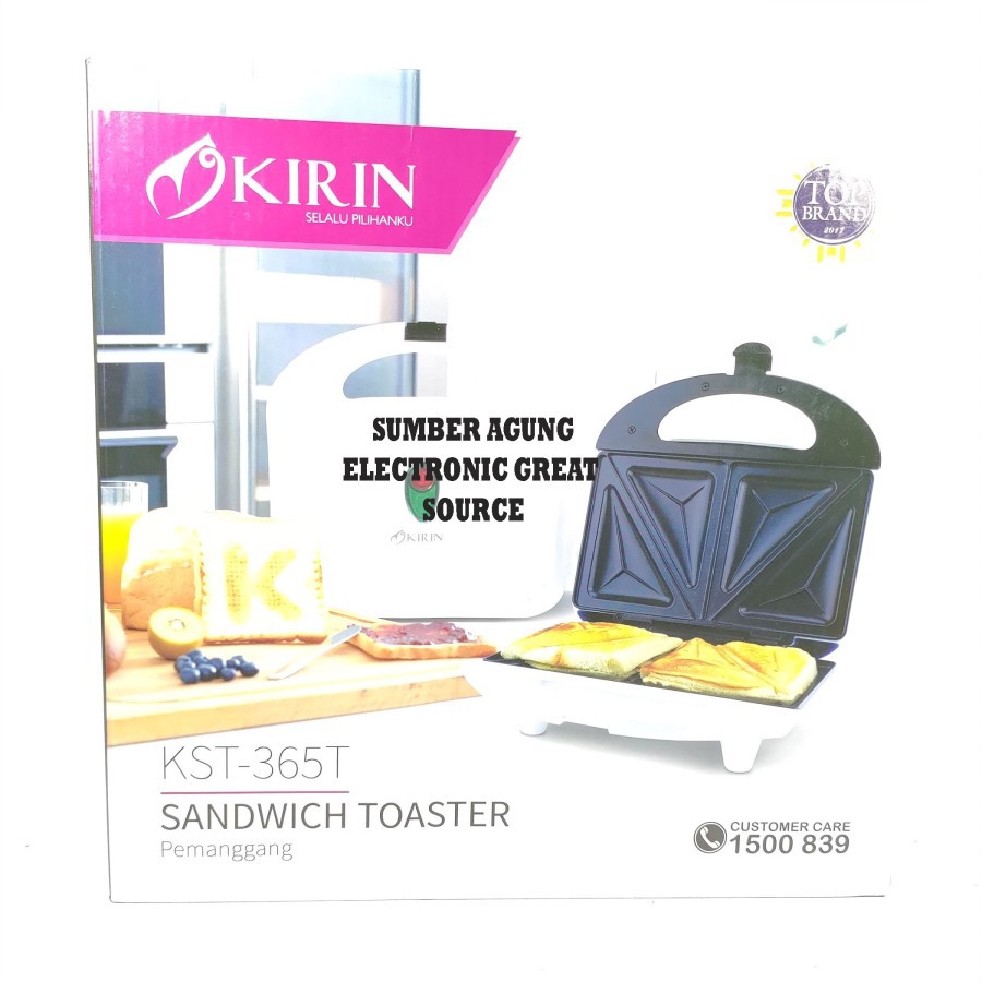 Kirin KST365T 365T 365 Toaster Sandwich Pemanggang Roti Segitiga Listr