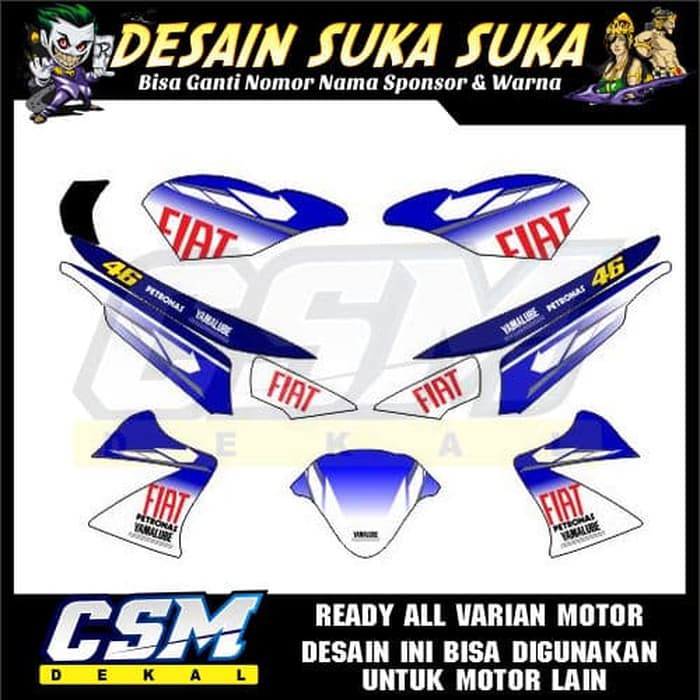 698 DEKAL DECAL MOTOR VIXION OLD / OLD L S STIKER STICKER STRIPING BODY MOVISTAR FIAT